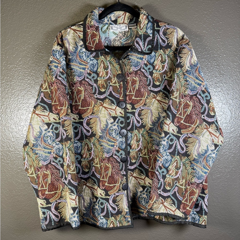 Sara Studio Women Horse Tapestry Coat